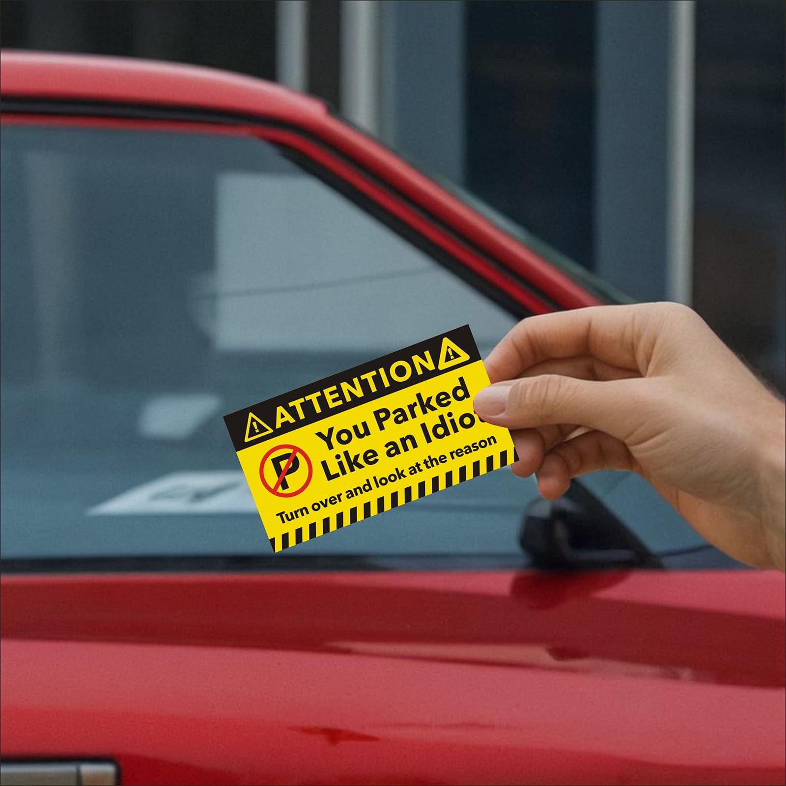 160 Piece Bad Parking Cards ‘You Parked Like an Idiot’ Stickers with Multi V…
