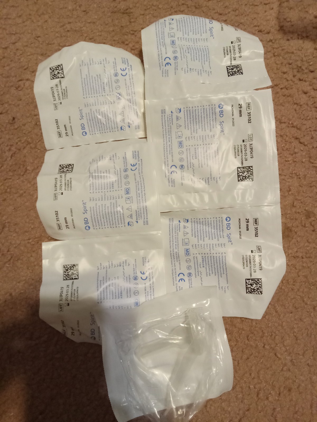 Spirit 7 Count Hydrocolloid Adhesive Sheath 29mm Style 1 Bard 35102