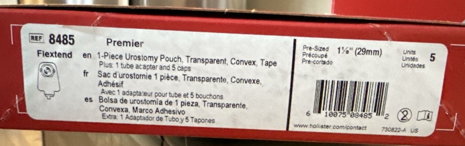 (2) BOXES of Hollister 8485 Urostomy Pouch 1 1/8″ (29mm) 5 per box