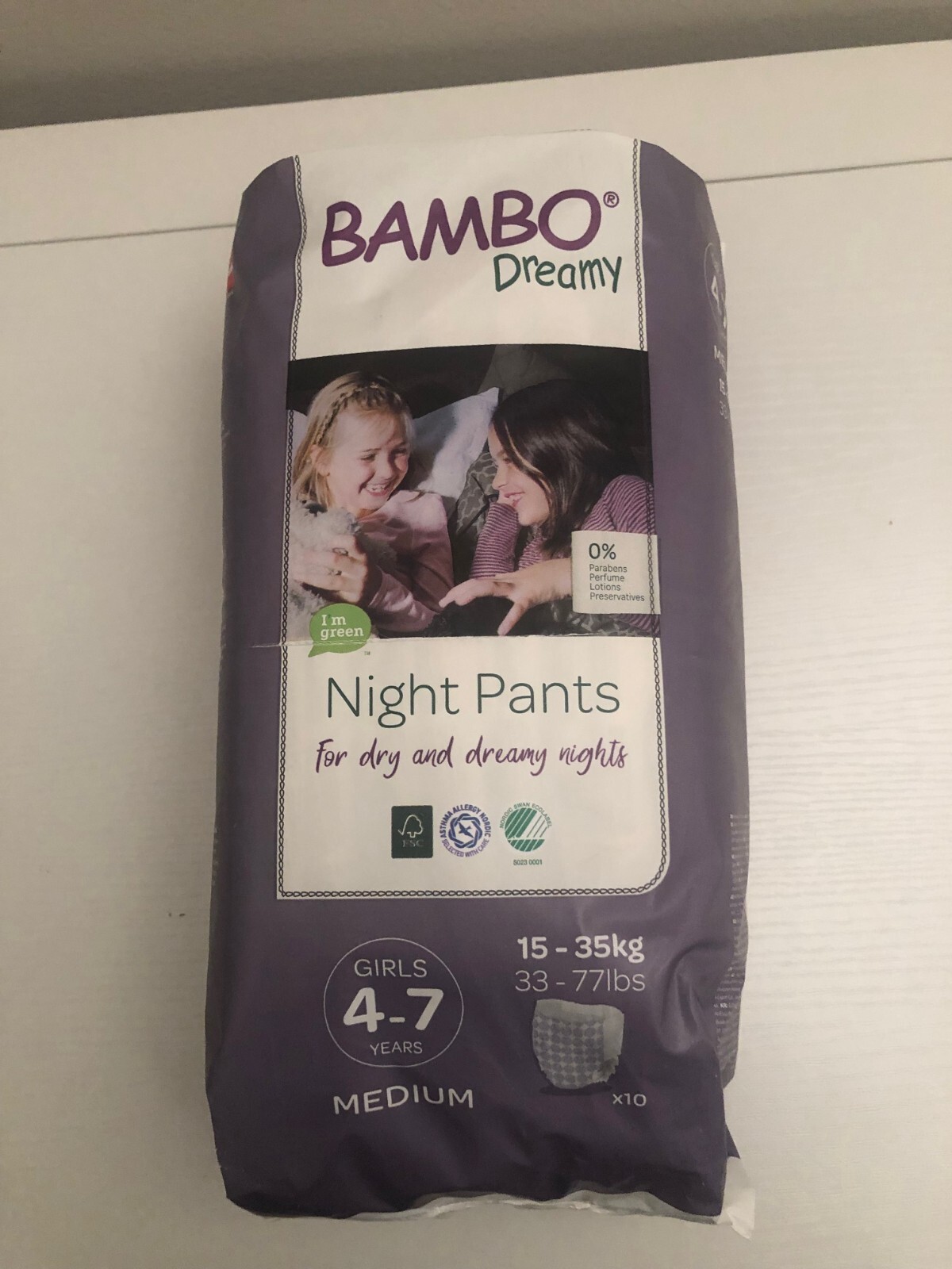 bambo dreamy night pants girls 4-7 years of age