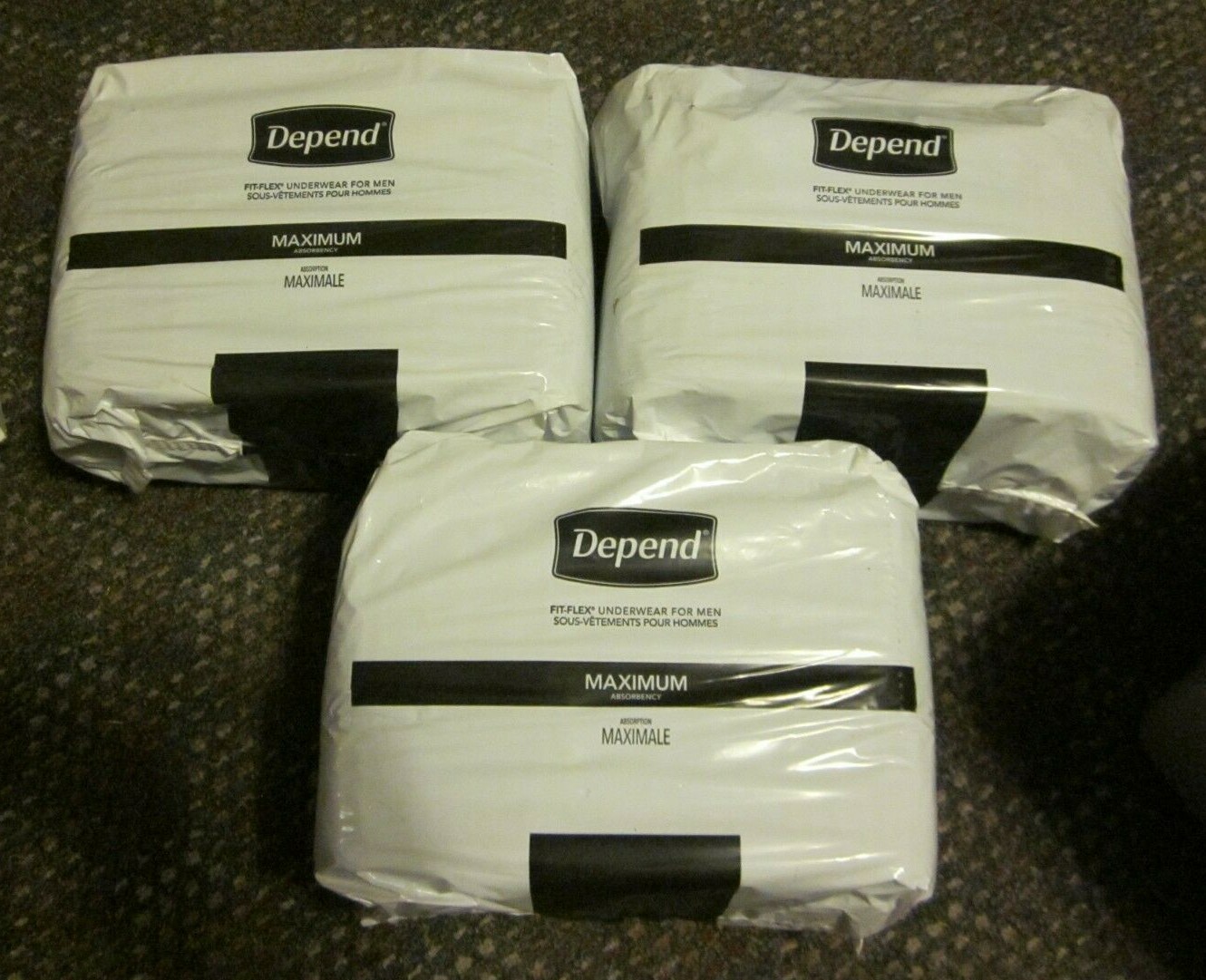 LARGE DEPEND Fit- Flex MENS Incontinence Underwear MAXIMUM Absorbency, 60 Count