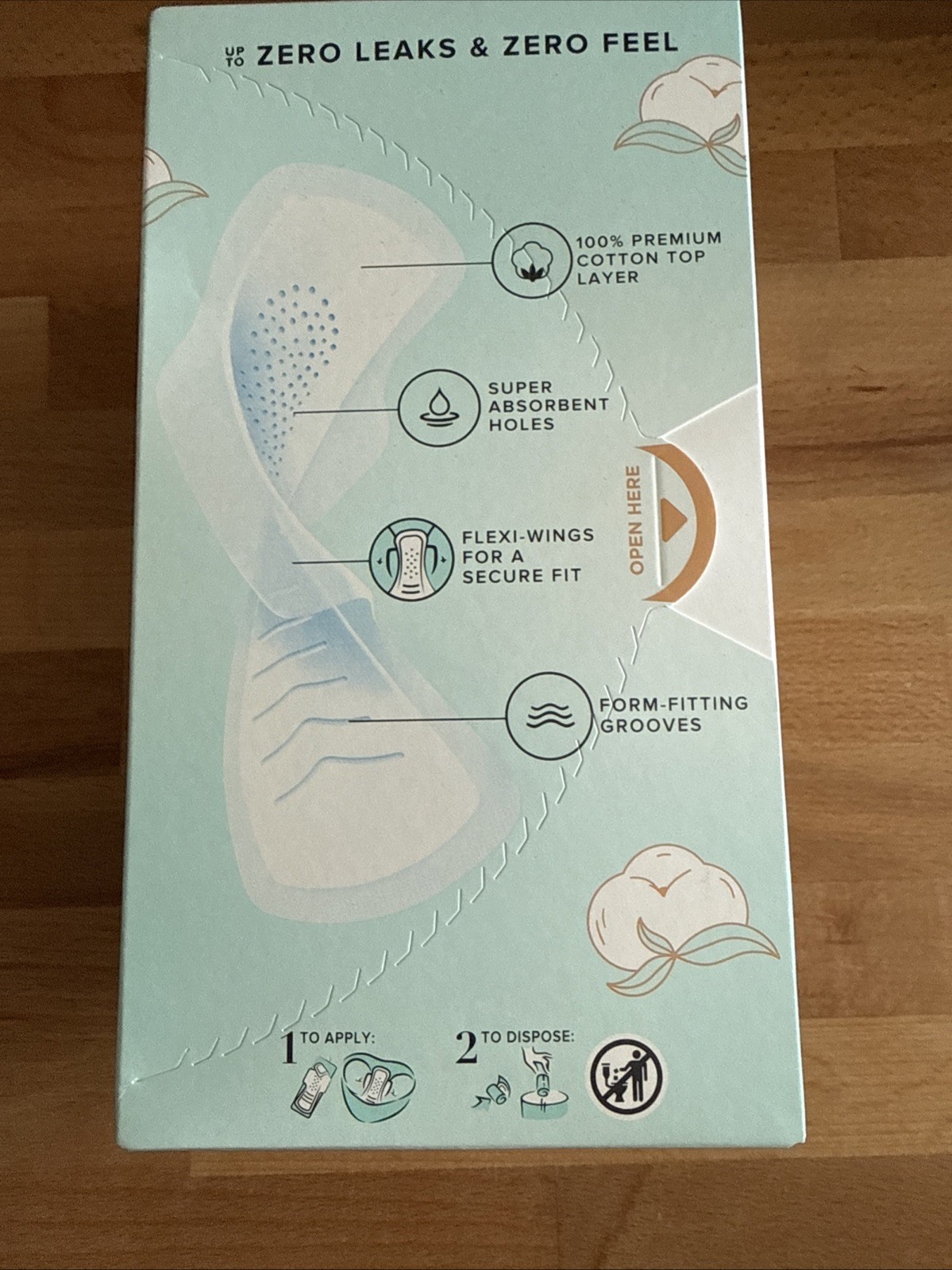 Always Pure Cotton Unscented 100% Cotton Regular Flow Flexi-Wings Pad 28ct