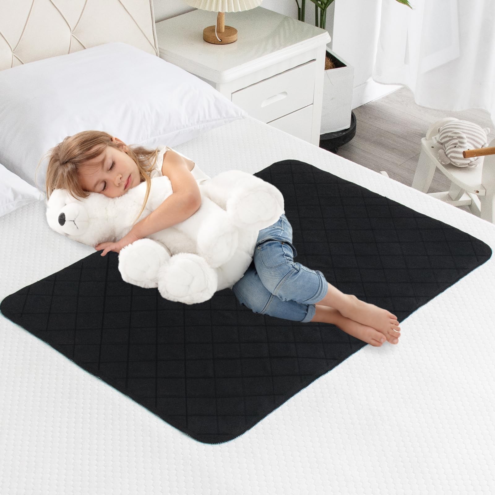 2 Pack Washable Incontinence Bed Pads, Reusable Underpads for Kids, Adults, E…