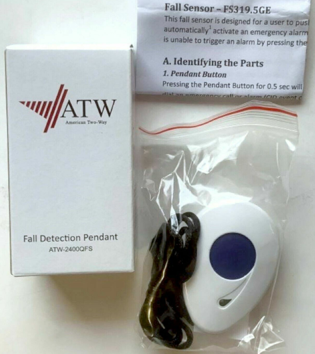 NEW Lot of 100 American Two-Way ATW-2400QFS Fall Detection White Pendant Safety