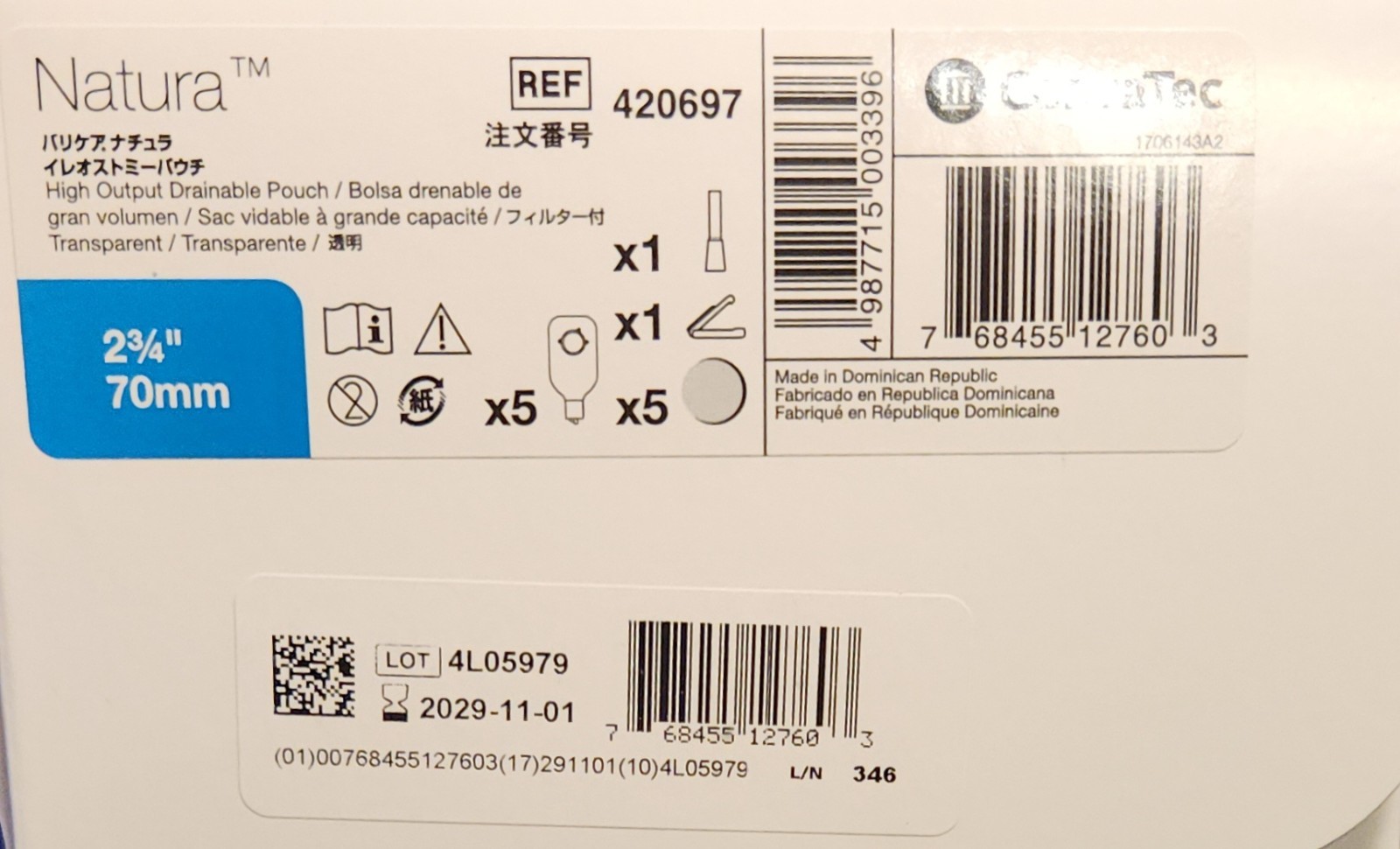 1 New Box of 10 ConvaTec 420697 Natura Durahesive Accordion Flange xp 2029