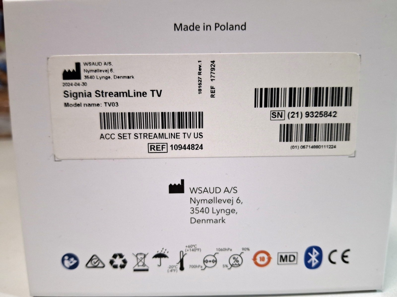 Signia StreamLine TV Model TV03 NEW – Connects to Hearing Aids