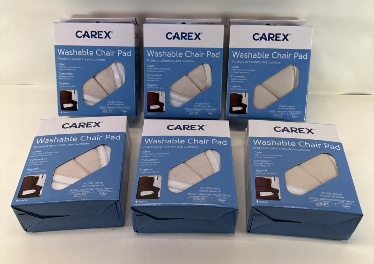 Carex 6-Pack Washable Waterproof Incontinence Pads Chair/Sofa 21×22