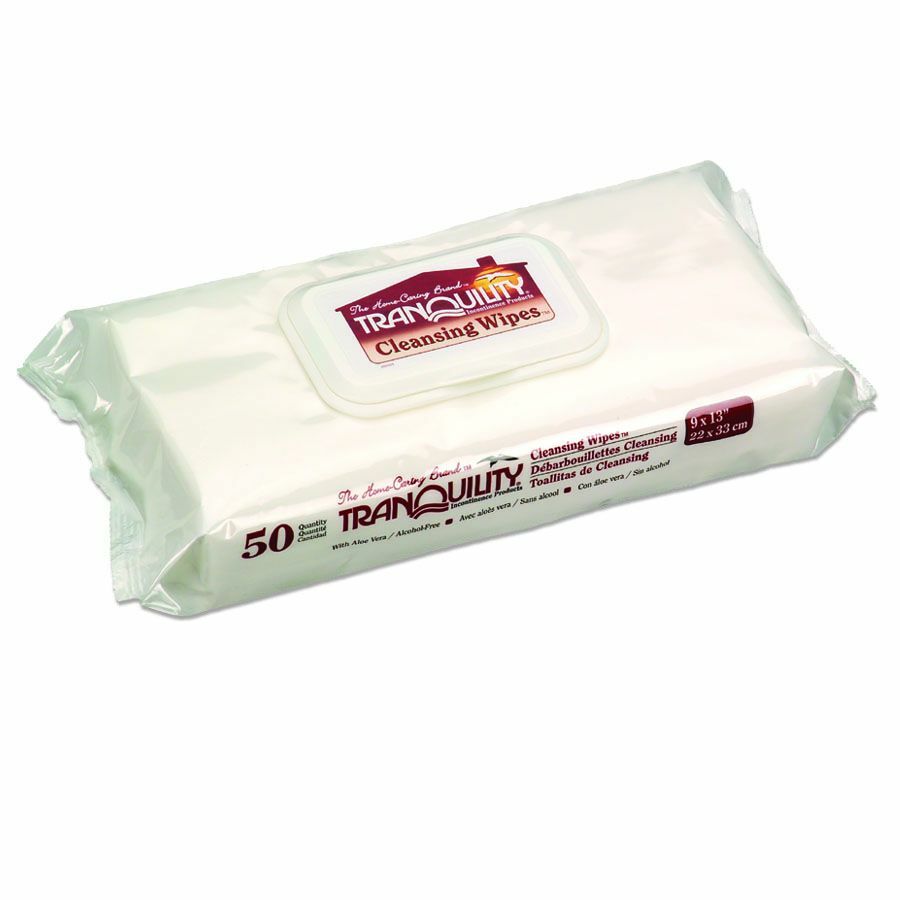 Tranquility Personal Cleansing Washcloth with Aloe 9” x 13” – 2 Packs of 50
