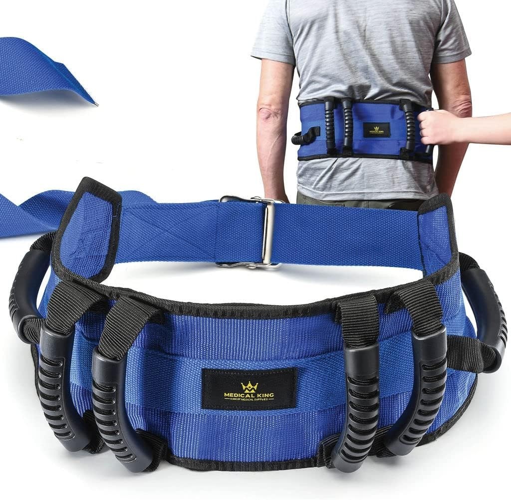 Gait Belts for Seniors Transfer Belt with 6 Handles, Release Metal Buckle, 56…