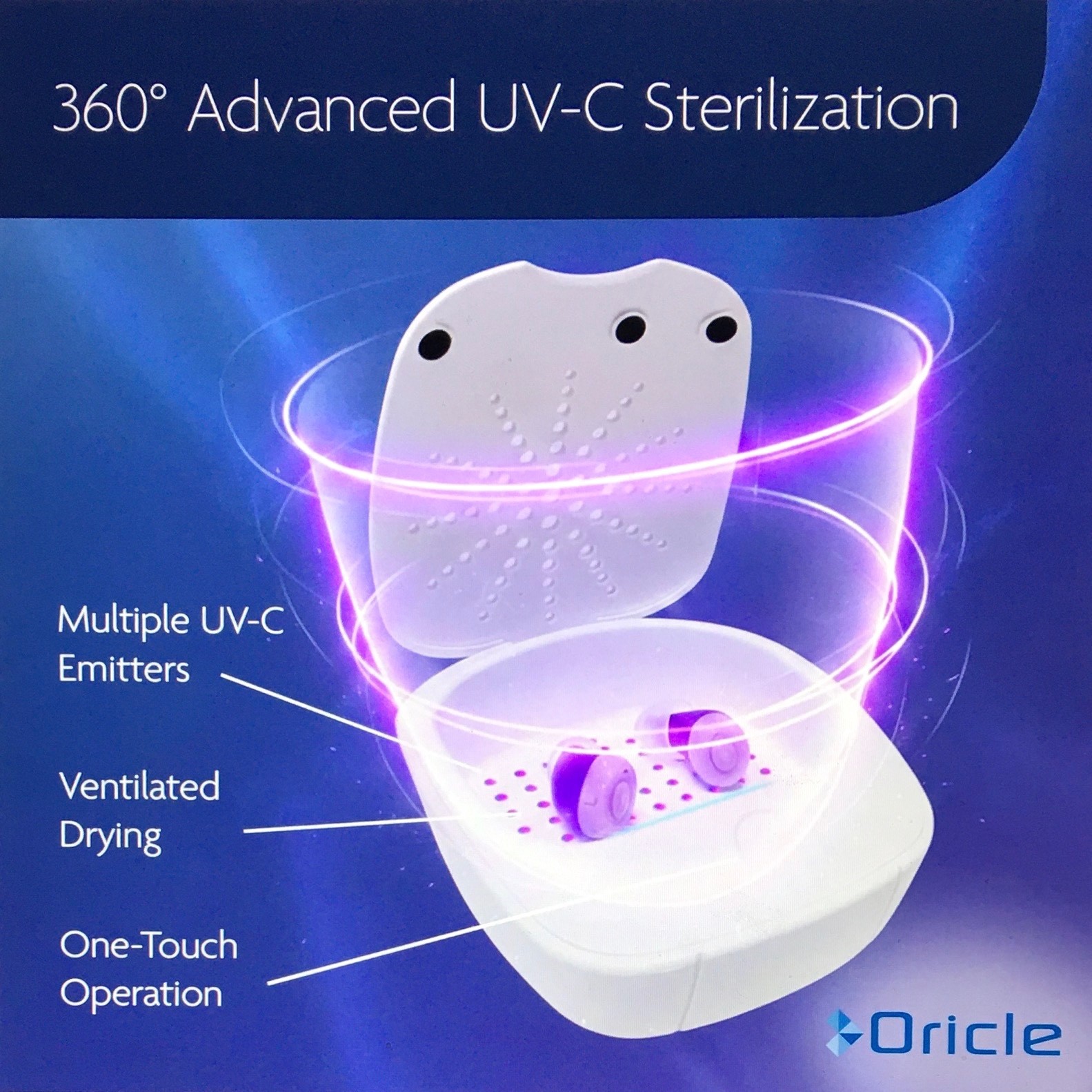 ORICLE UV Hearing Aid Dryer+Sanitizer Station Removes Moisture From Hearing Aids