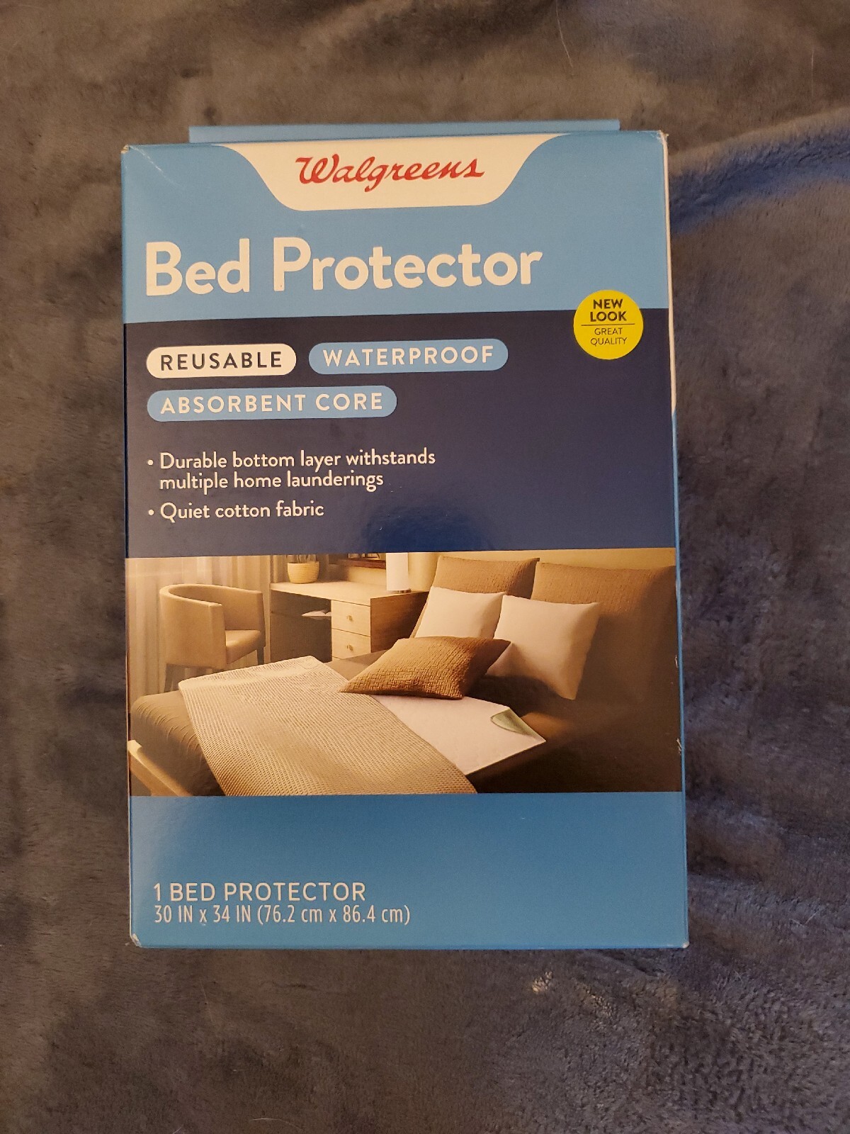 Walgreens Waterproof Queen Bed Protector/Pad In Box New