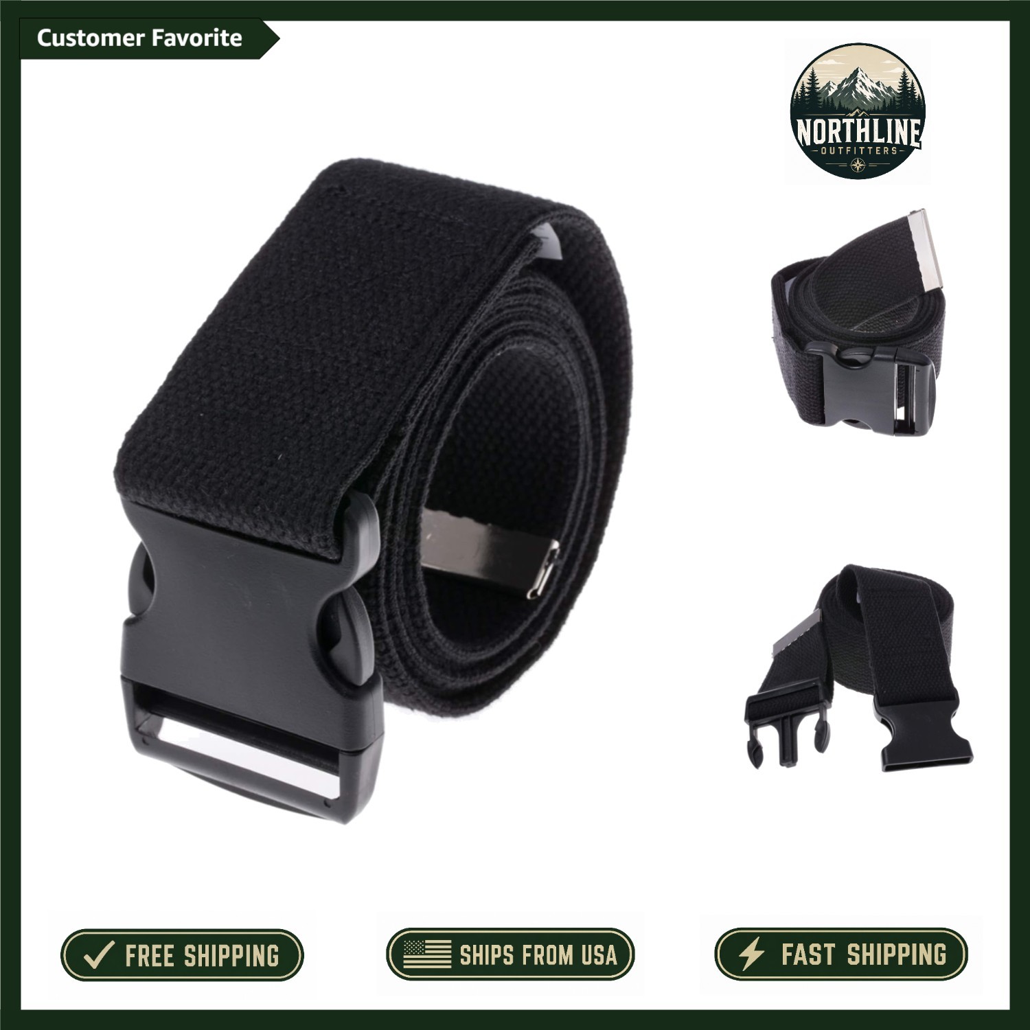 Durable Cotton Gait Belt – 60 Inches with Quick Release for Caregiver Support