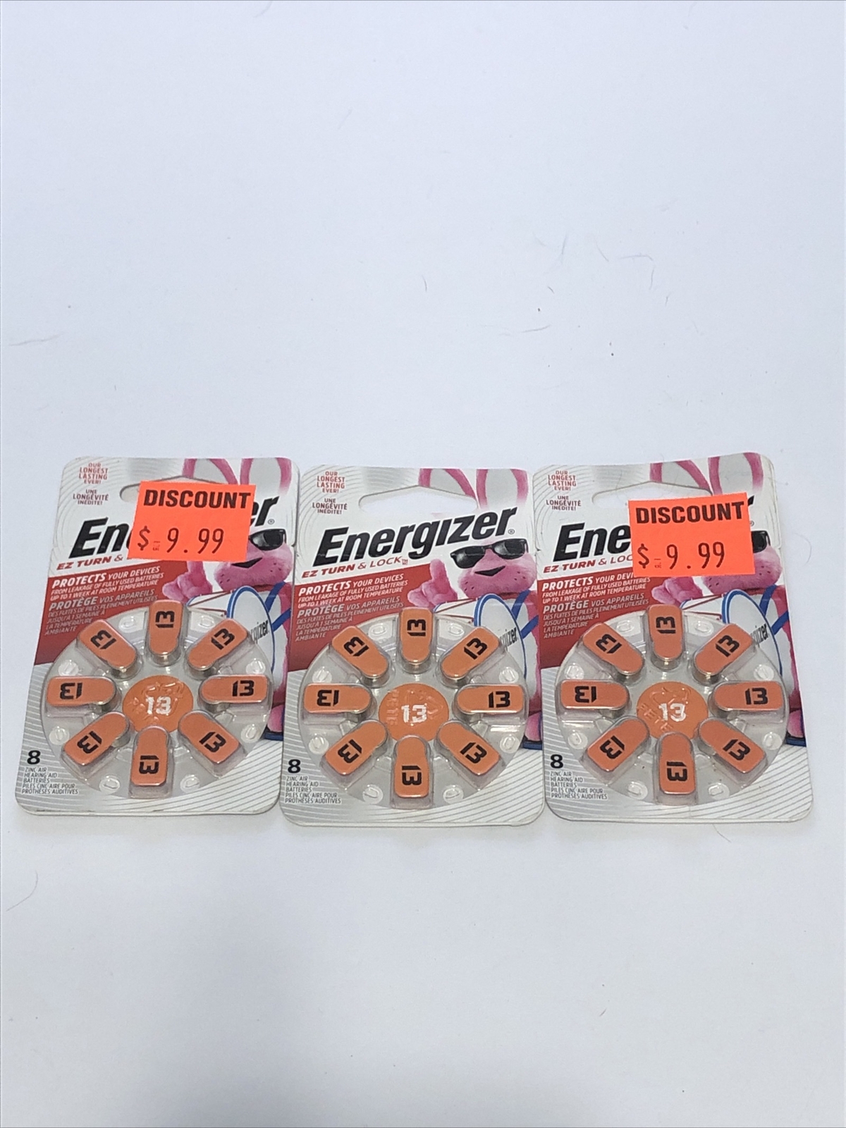 LOt of 3 Energizer AZ13DP-8 EZ Turn & Lock # 13 Hearing Aid Batteries 04/24