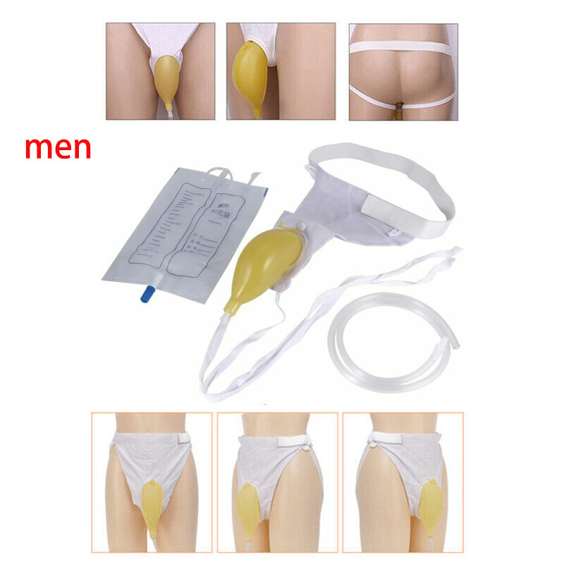 Reusable Male Portable Urinal Pee Holder Bag used for Urinary Incontinence Aid!